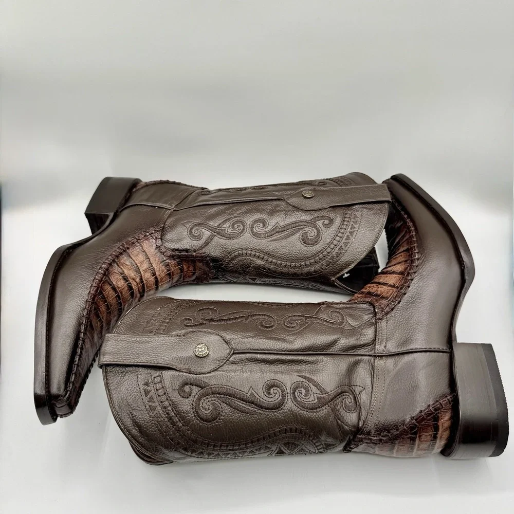 Rock'em Boots‎ Men's Size 9 Brown Bovine Leather Pointed Toe